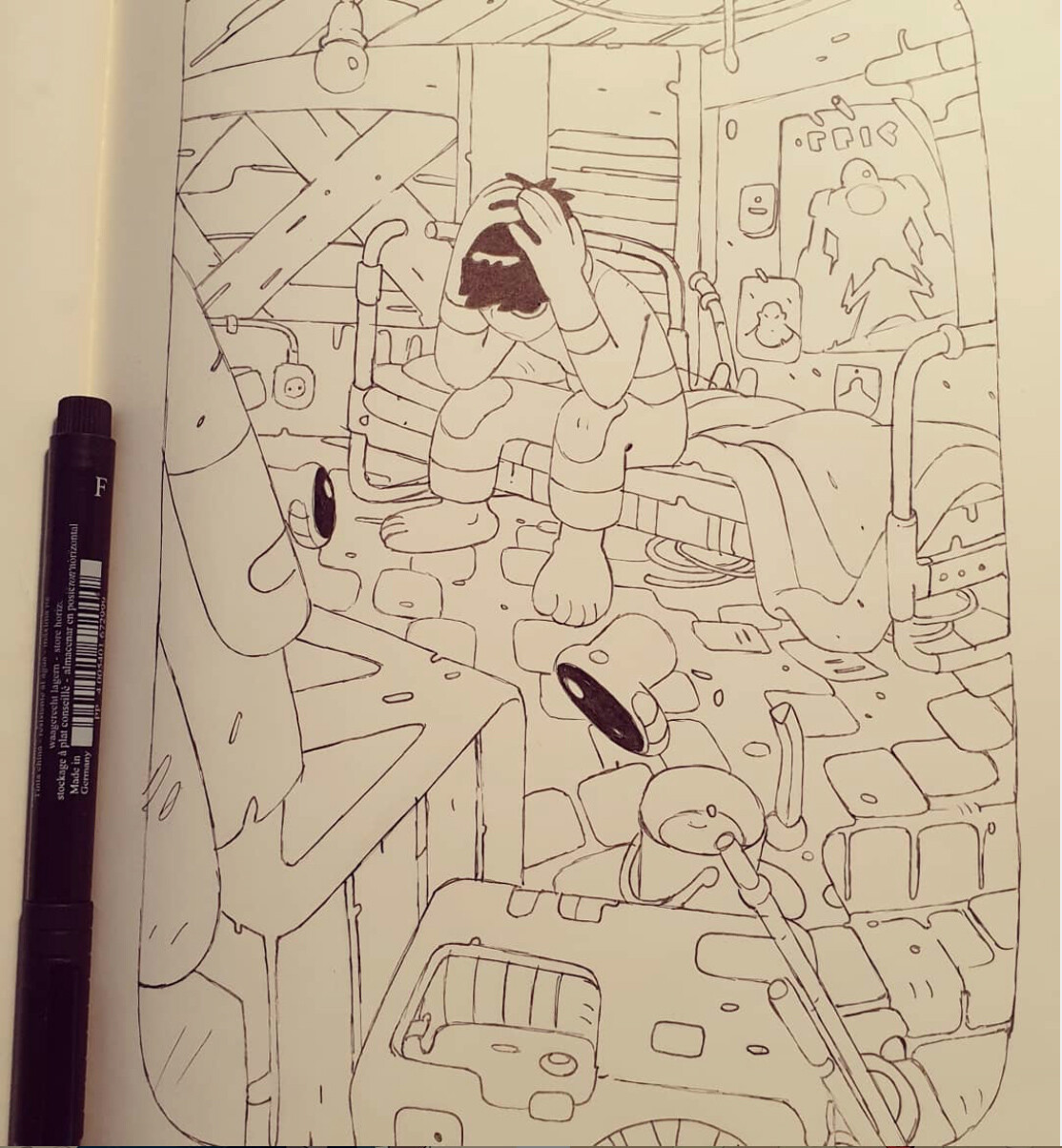 Another day in that room again! Ink
