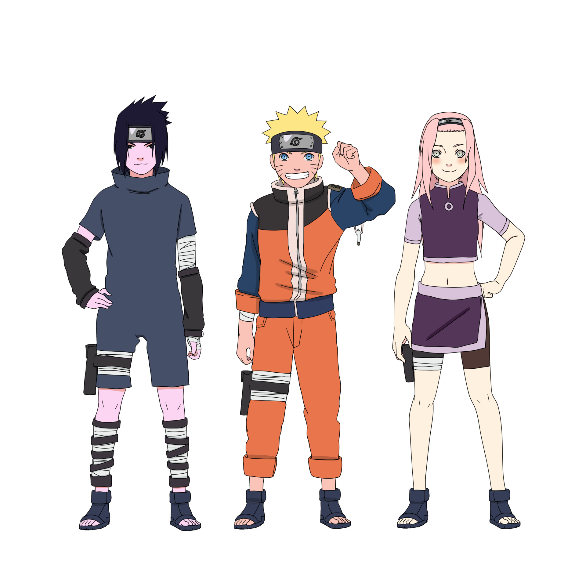 ArtStation - Anime NARUTO - Team 7 - fanart