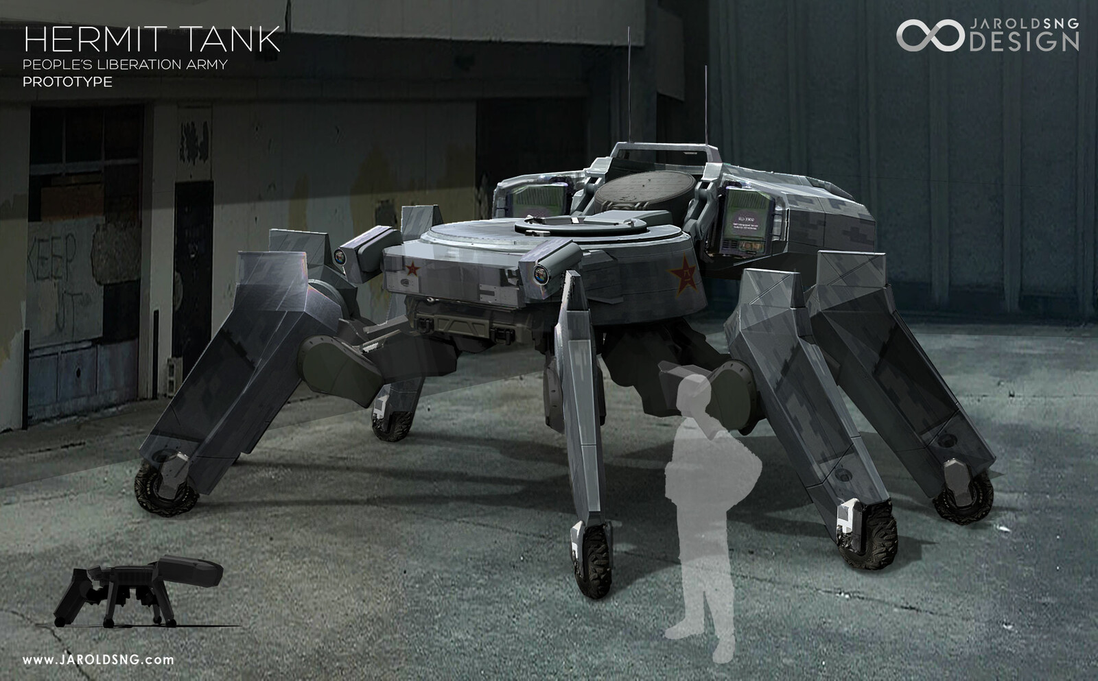 Hermit Tank : GITS reimagined concept art