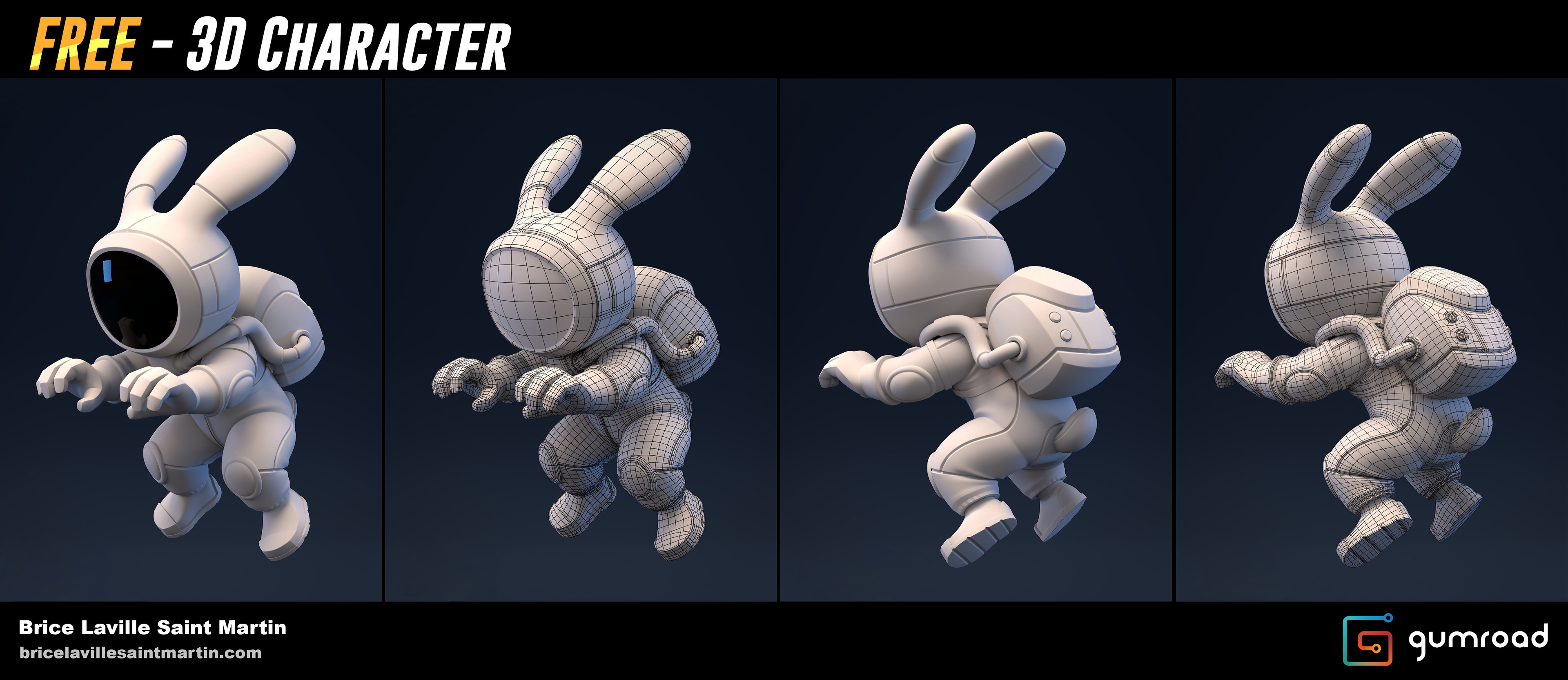 Artstation Free 3d Character Rocket Rabbit Brice Laville