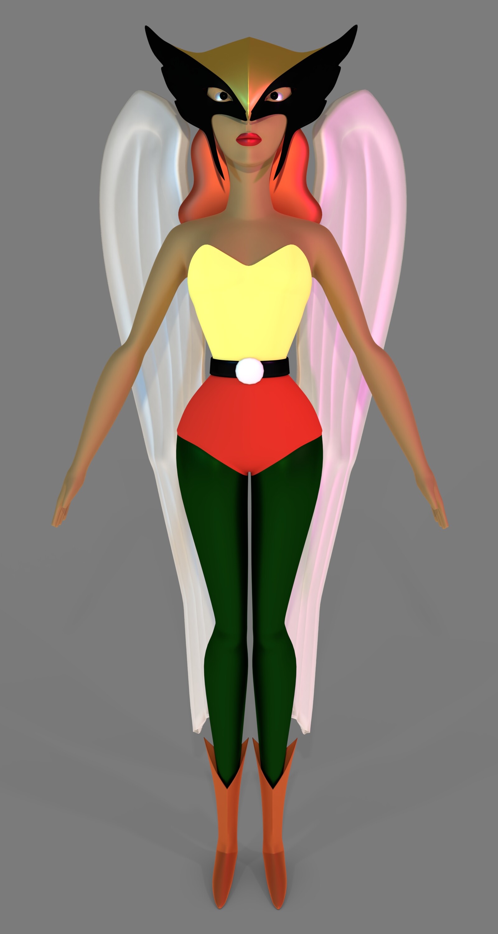 ArtStation - Hawkgirl 3D Model, image size:1600x3000