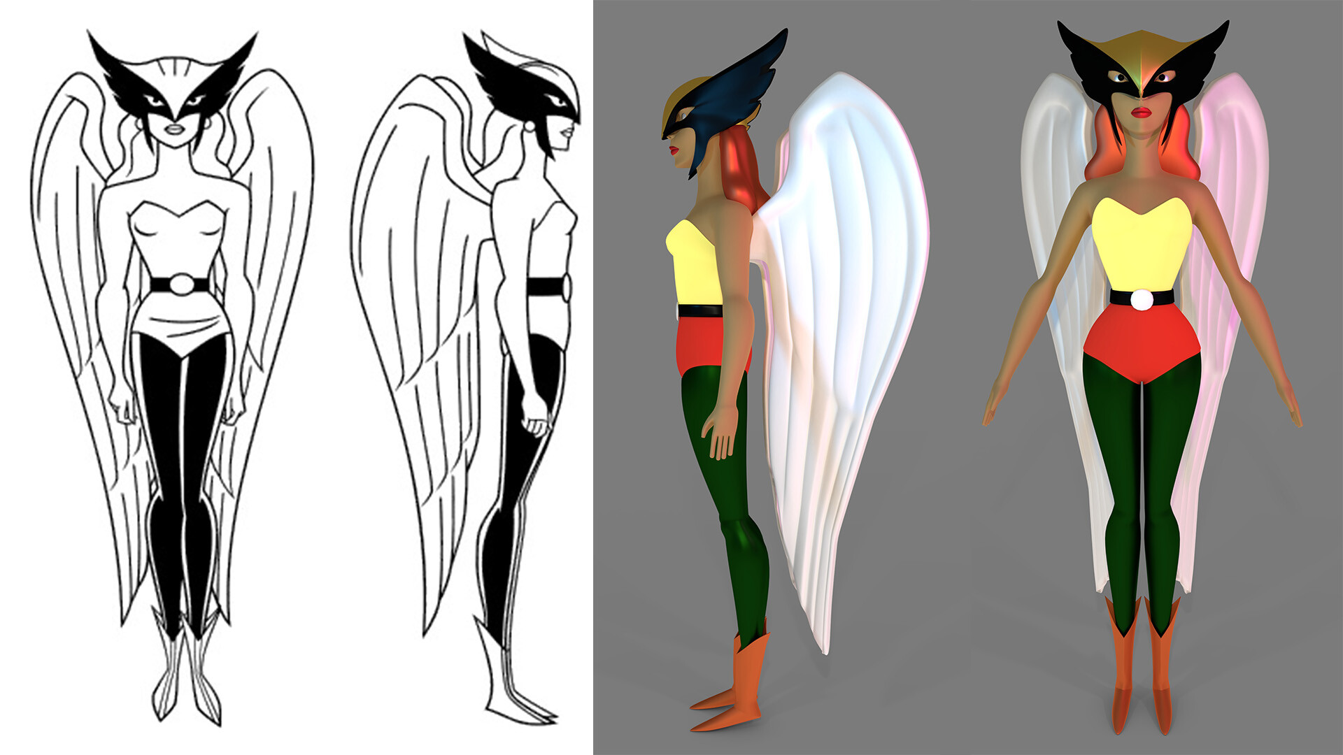 Artstation Hawkgirl 3d Model Ajinkya Dixit
