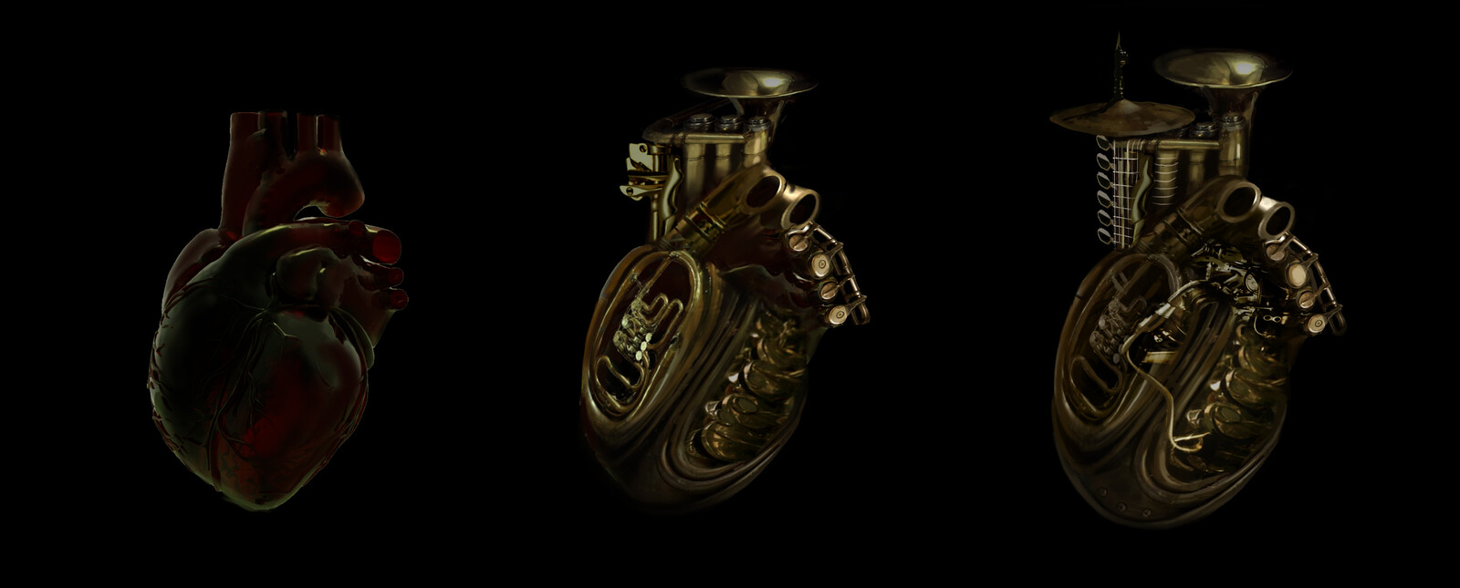 organic --&gt; mechanical 
1st concept of Musical Heart