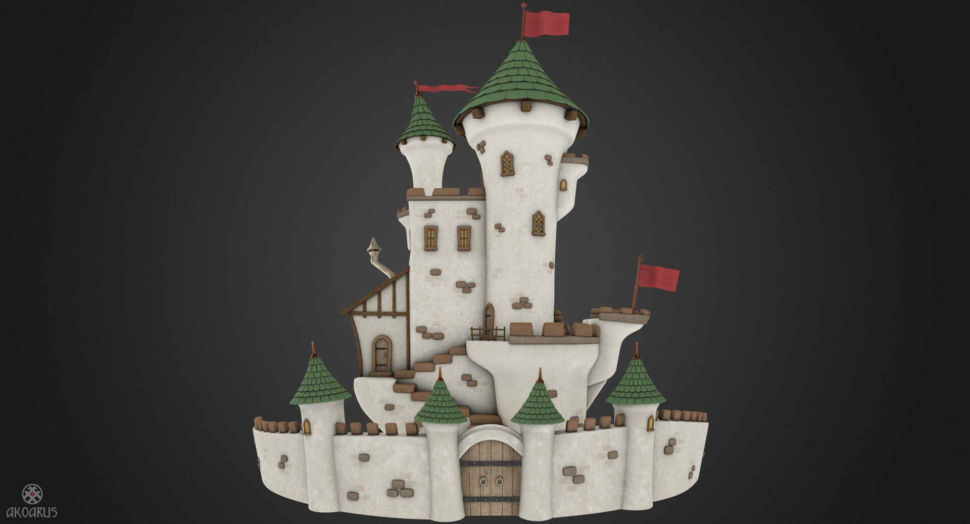 Aleksandr Kostin Stylized Cartoon Castle Pbr 3d Model