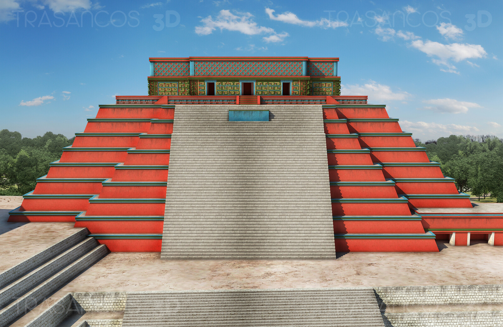 Reconstruction of the Great Pyramid of Uxmal.
Modeled in collaboration with:
- Carlos Paz