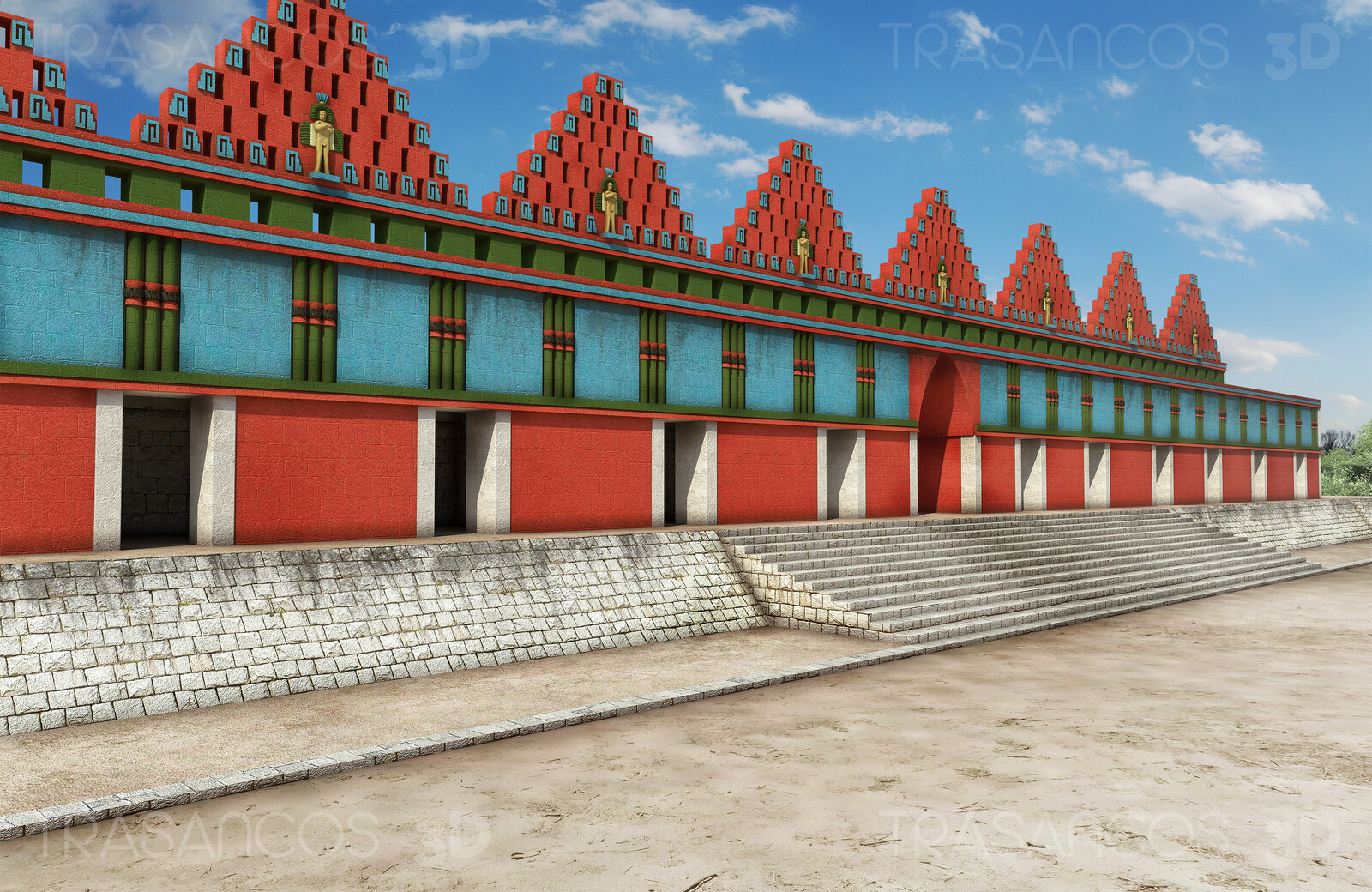 Reconstruction of the House of Pigeons in Uxmal.