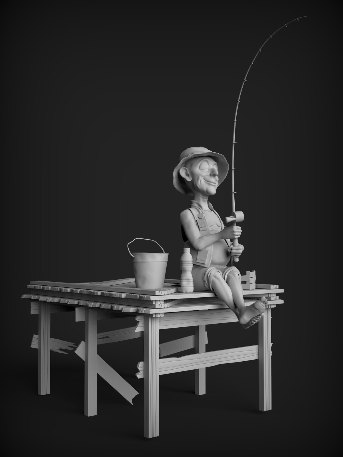 The 3D model that I've realize in ZBrush.
