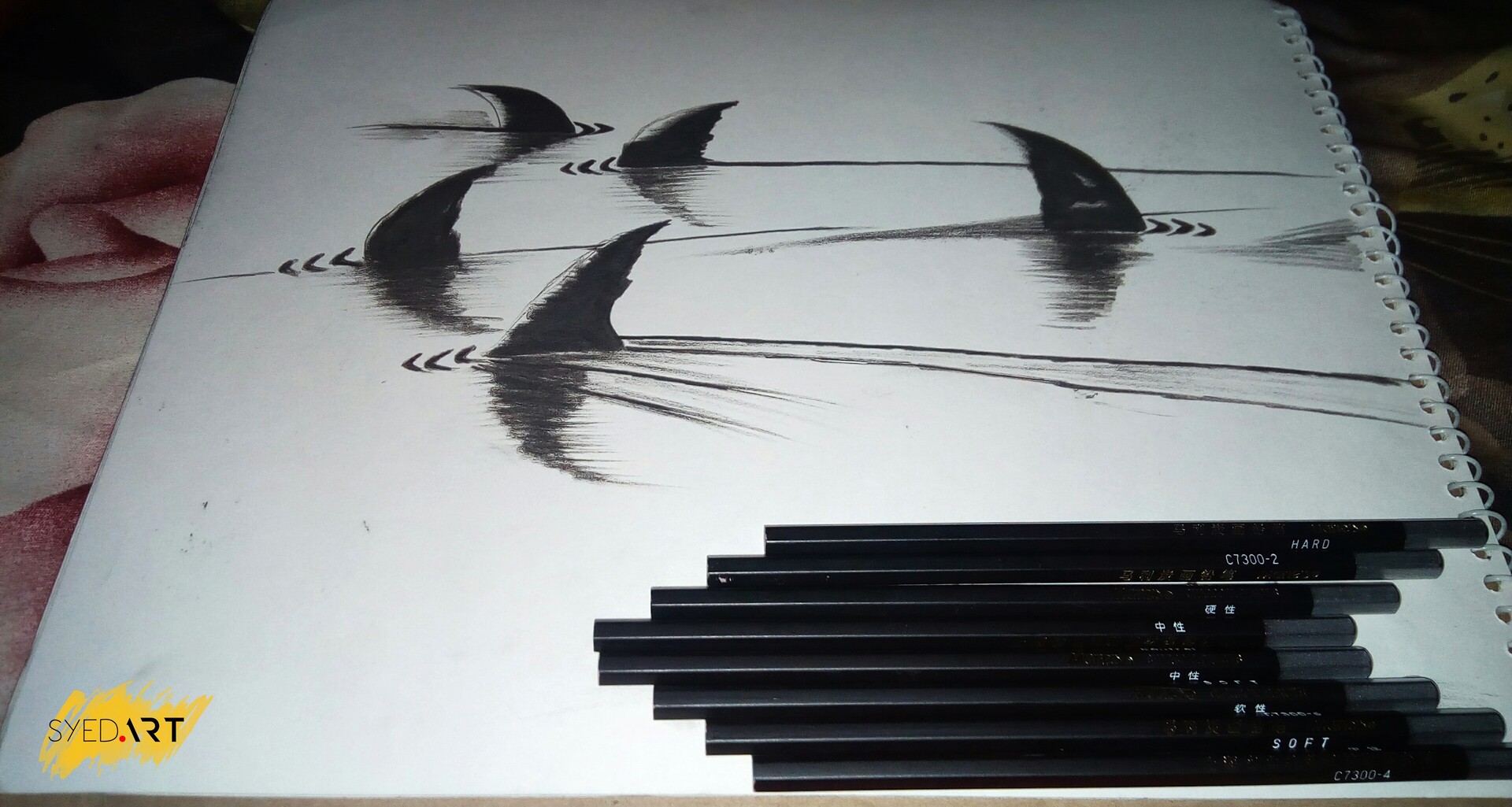 Artstation Shark 3d Pencil Drawing Syedart Syed Waqas Saghir