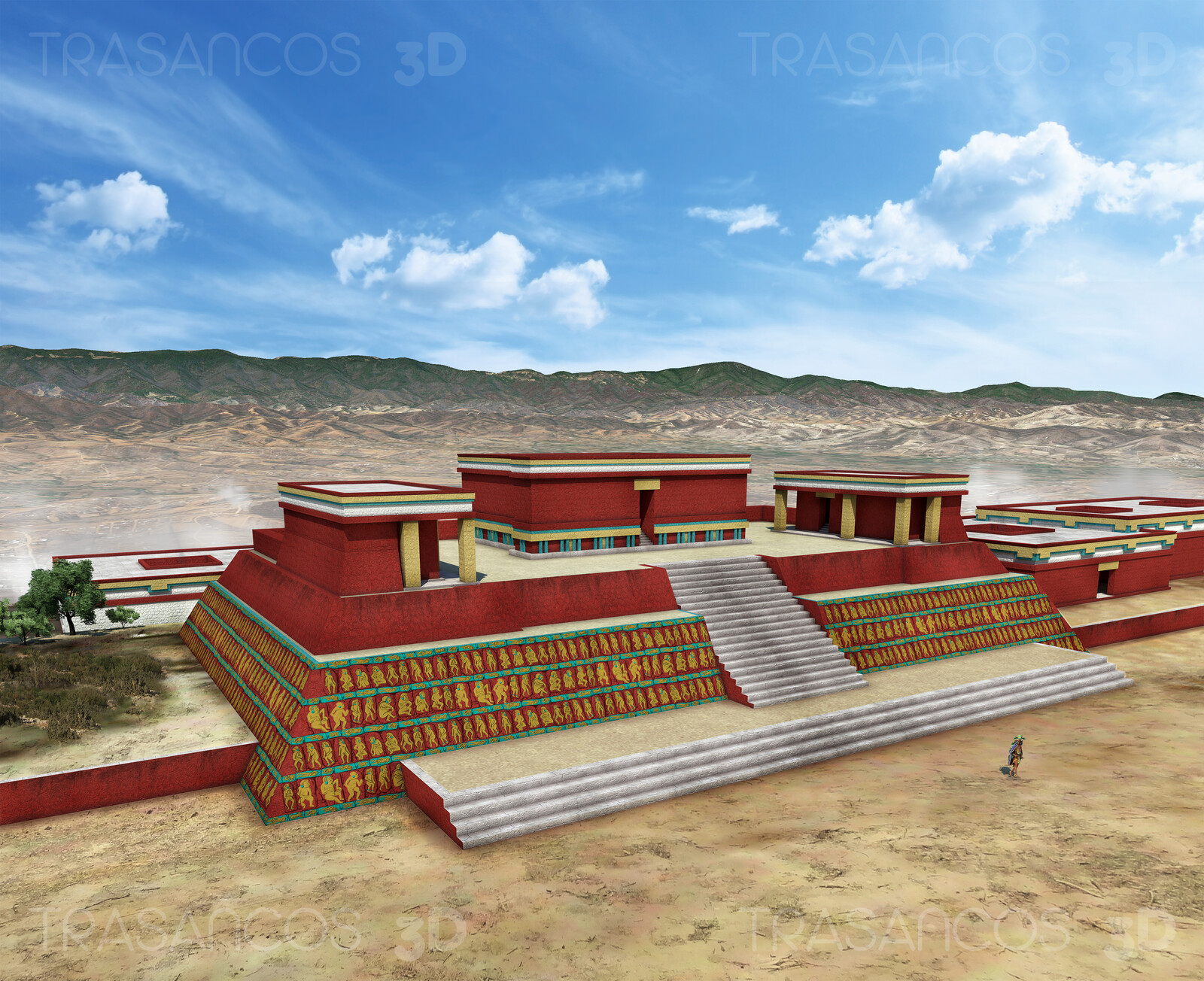 Reconstruction of the House of Dancers in Monte Albán.
Modeled in collaboration with:
- Carlos Paz