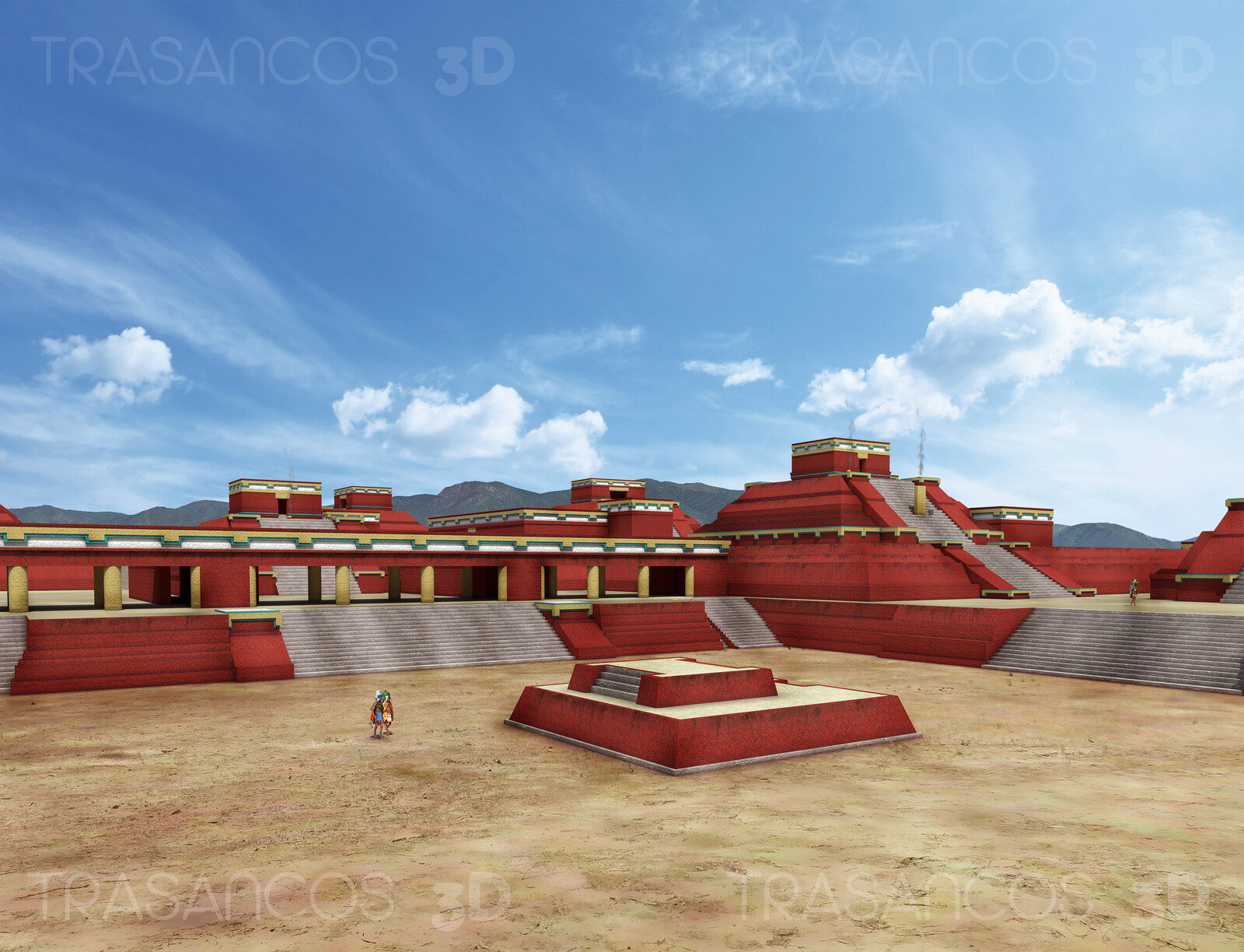View of the North platform complex of Monte Albán.
Modeled in collaboration with:
- Diego Blanco