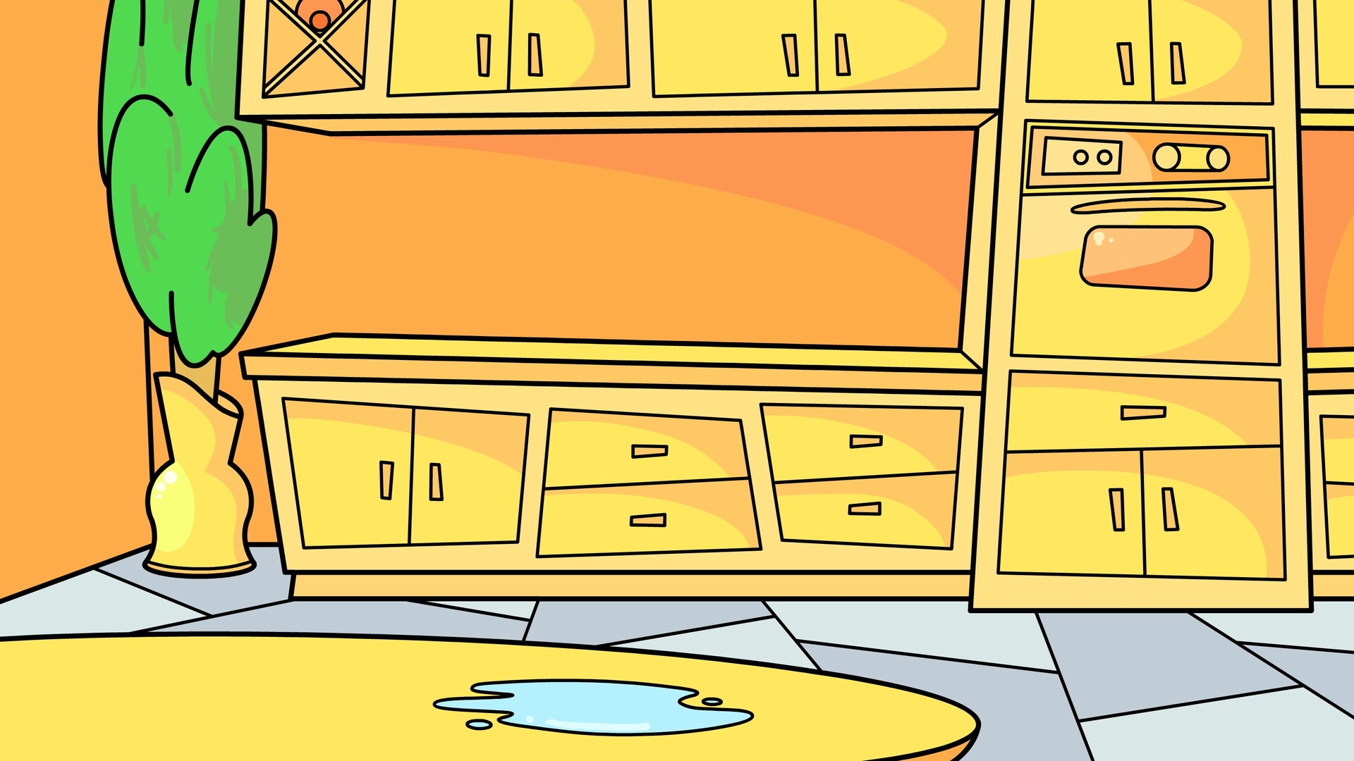 Cartoonik Animation - Kitchen Background Color