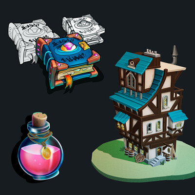 Caroline fangel 2d assets sheet