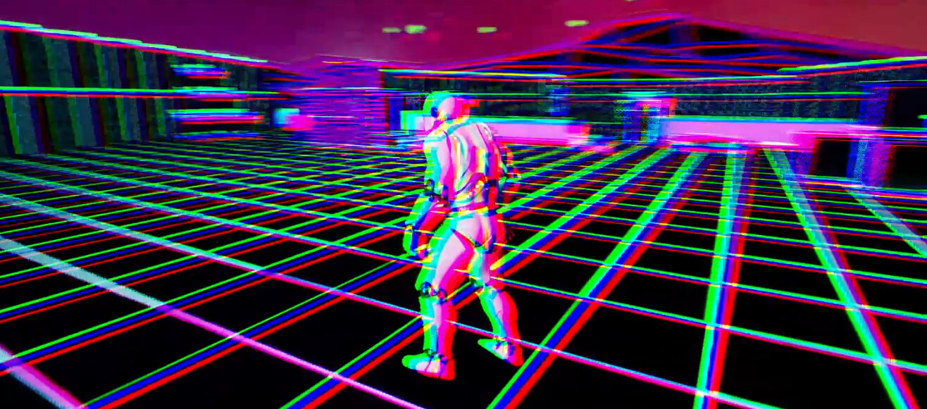 A HUD effect when the player goes through the portal