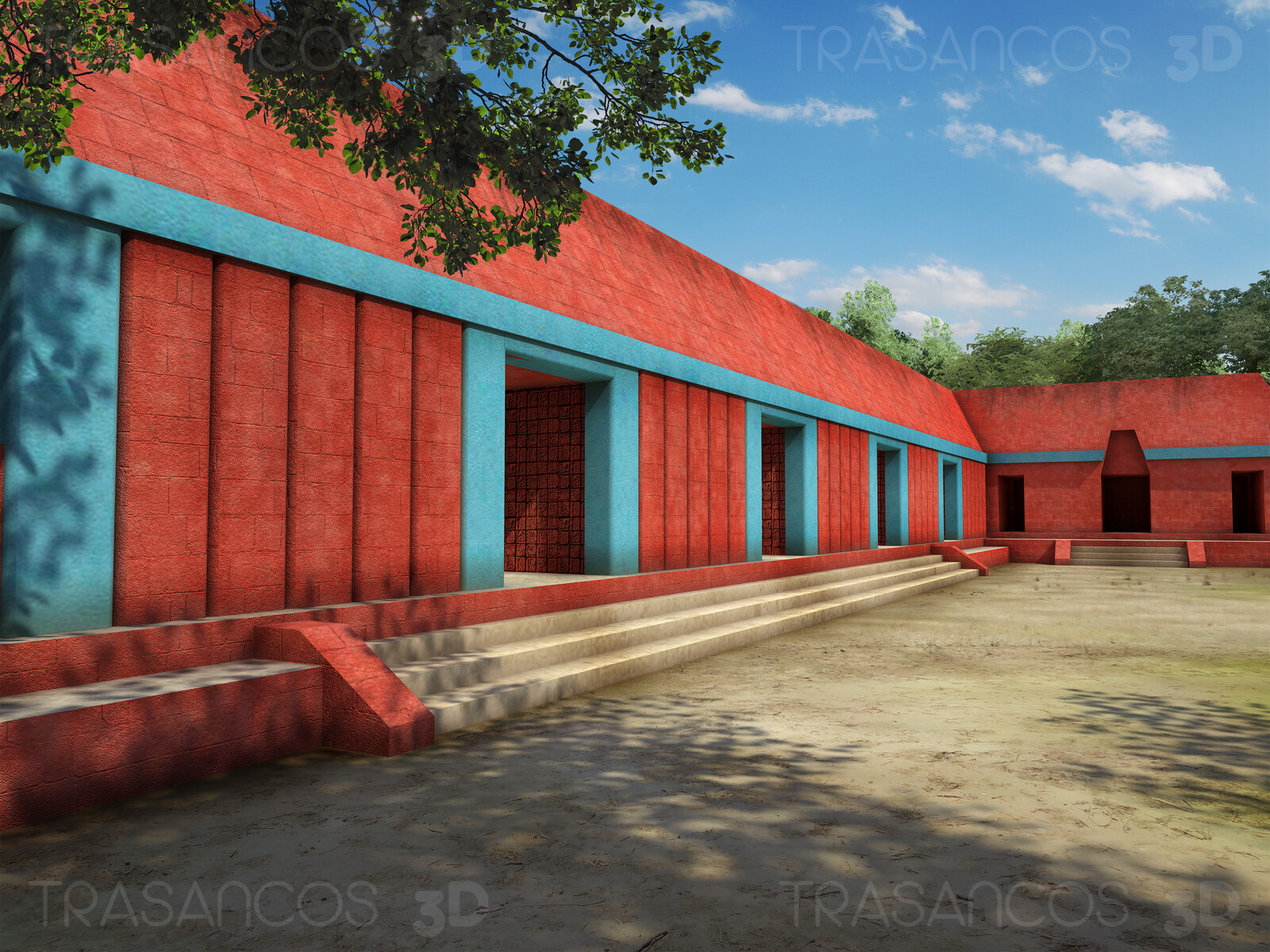 The Palace of 'Las Acanaladuras' (The Grooves) in Tikal.
Modeled in collaboration with:
- Carlos Paz
