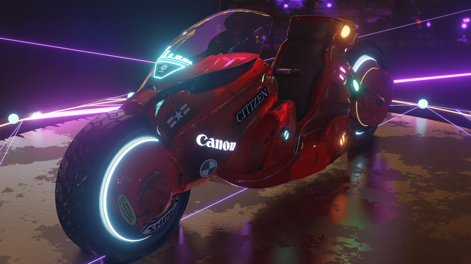 Cyberpunk 2077 мотоцикл Акира