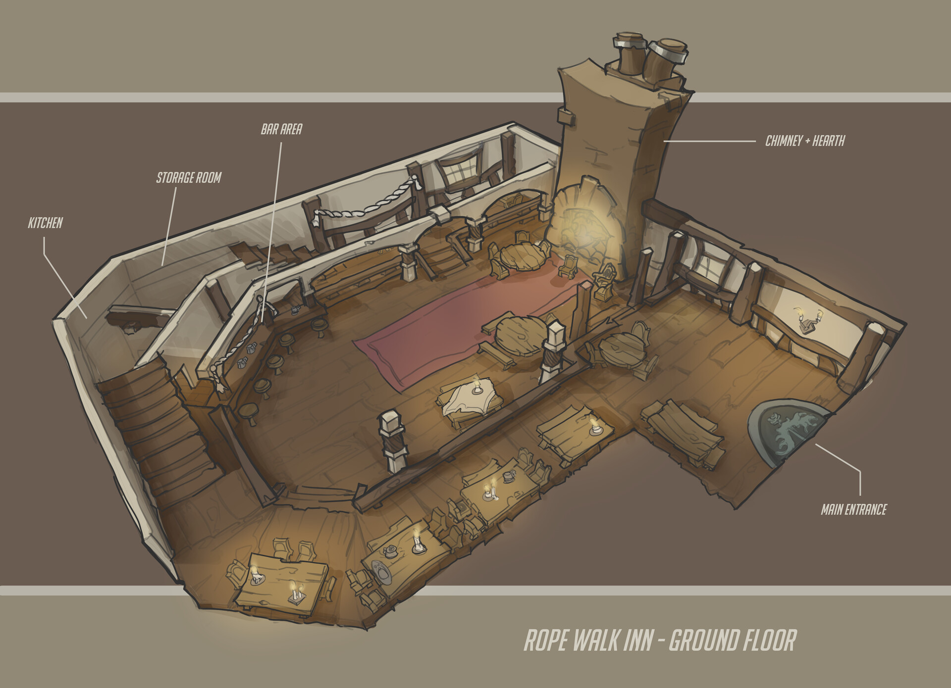 Artstation Environment Concept Art Assignment Rope Walk Inn