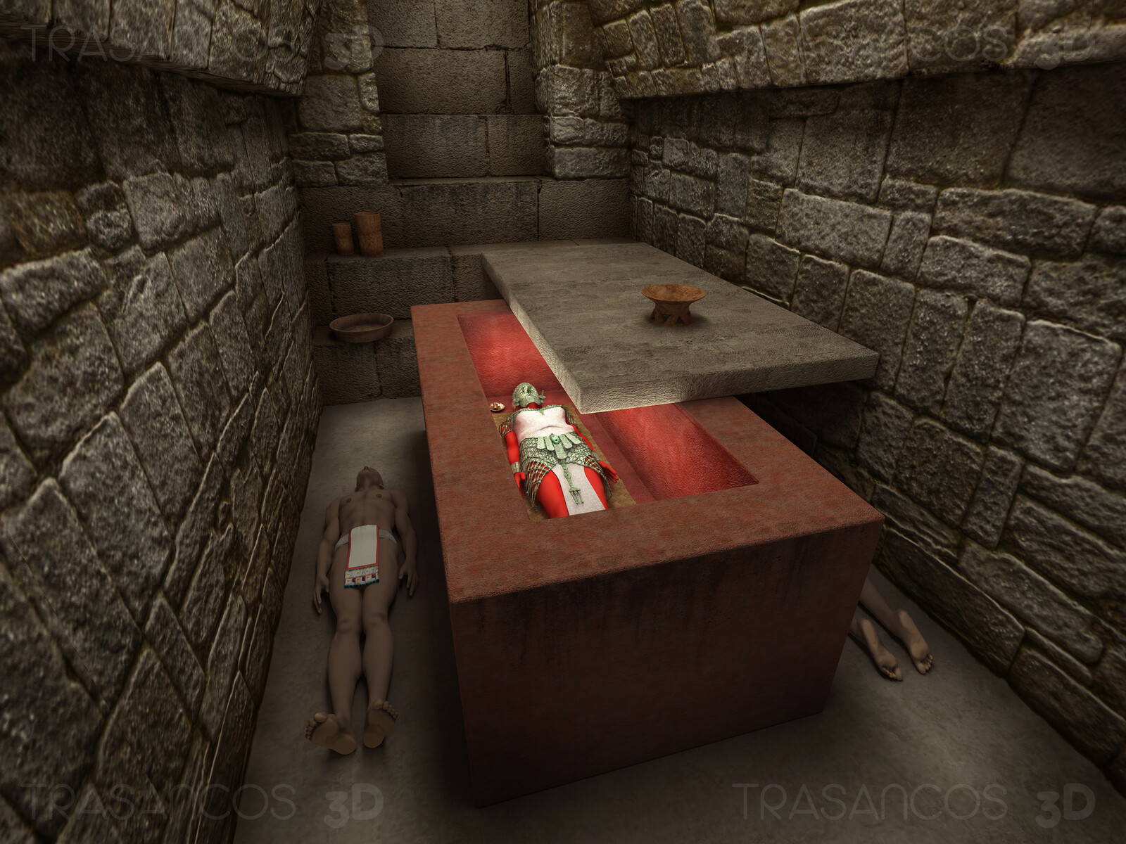 Reconstruction of the tomb of The Red Queen of Palenque.