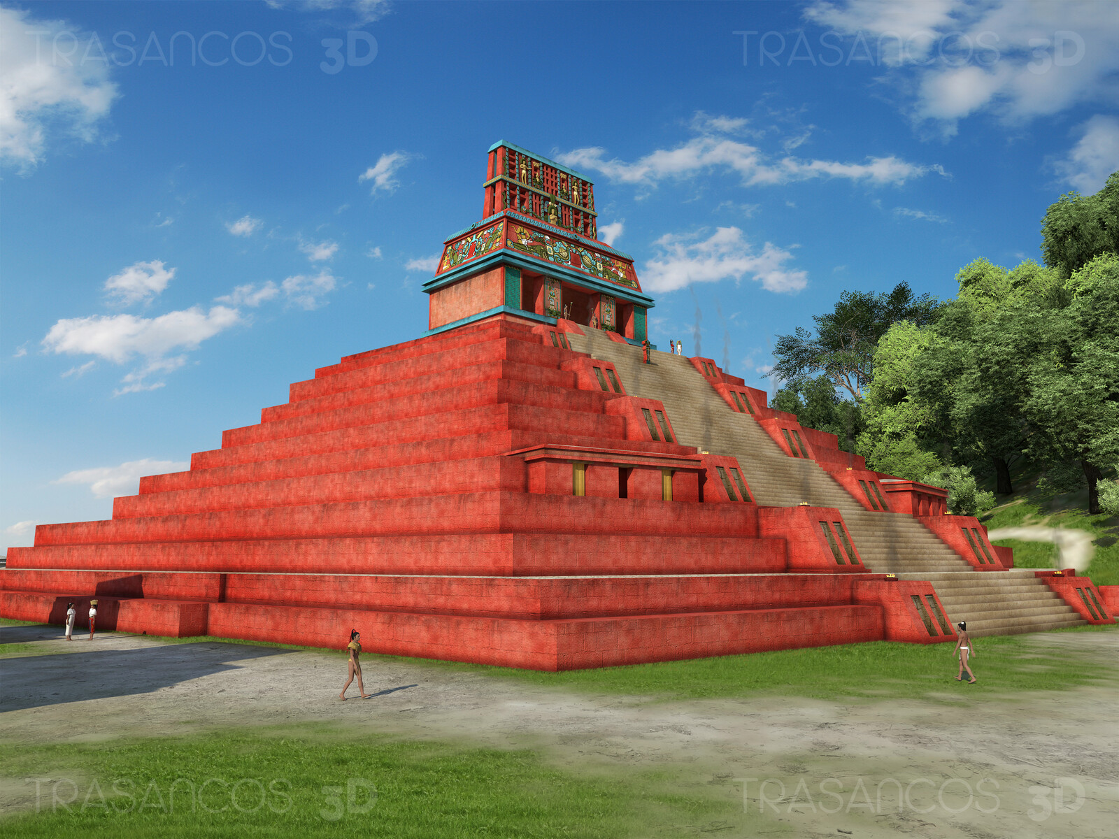 View of the Temple of the Cross in Palenque.
Modeled in collaboration with:
- Andrés Armesto