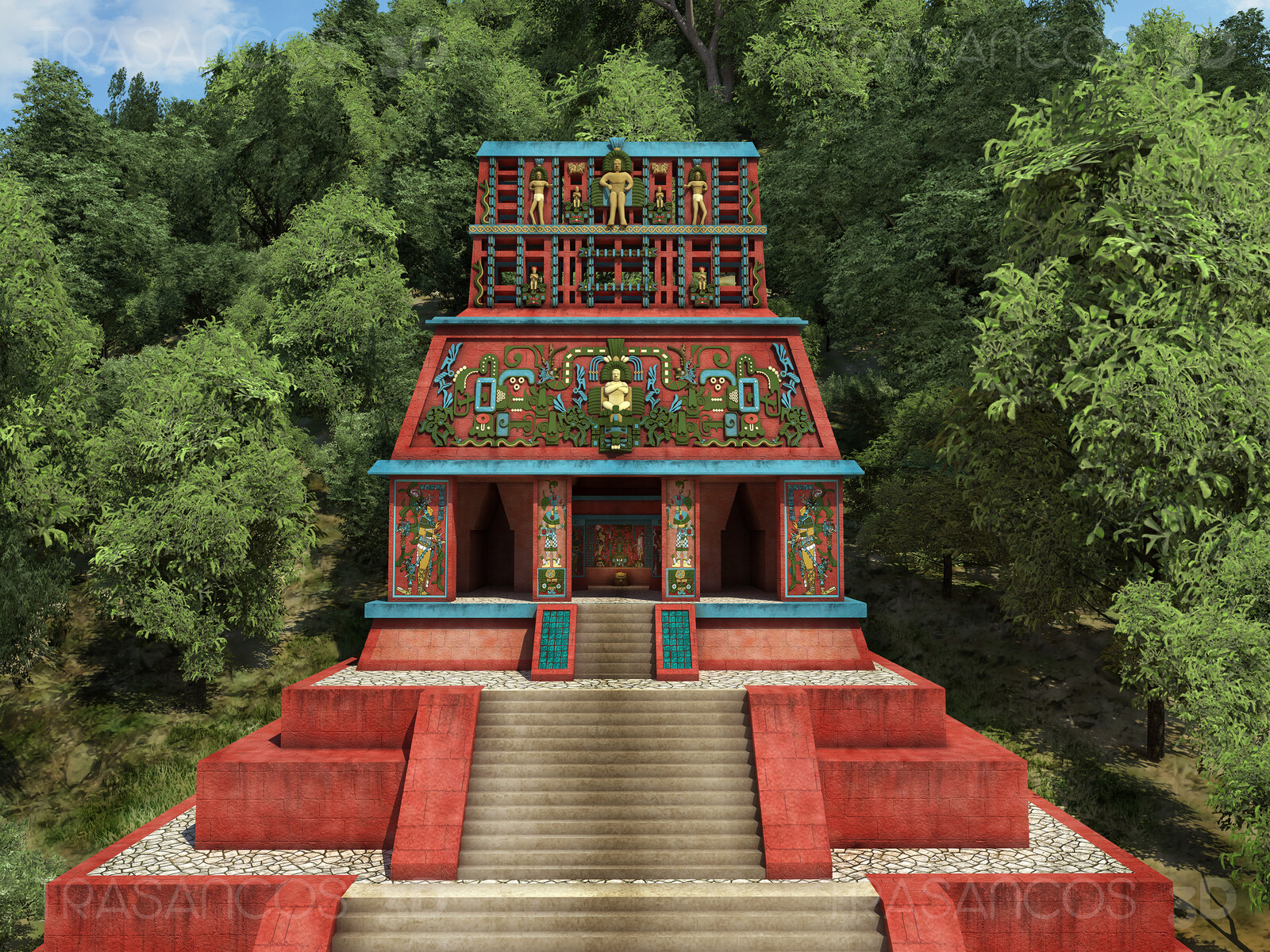 Reconstruction fo the Temple of the 'Cruz Foliada' (Foliated Cross)
Modeled in collaboration with:
- Andrés Armesto
