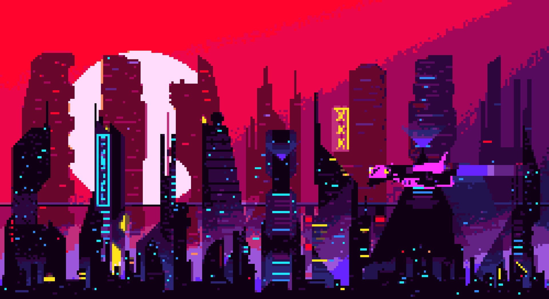 Artstation Driving Through The Night Cybercity Loop