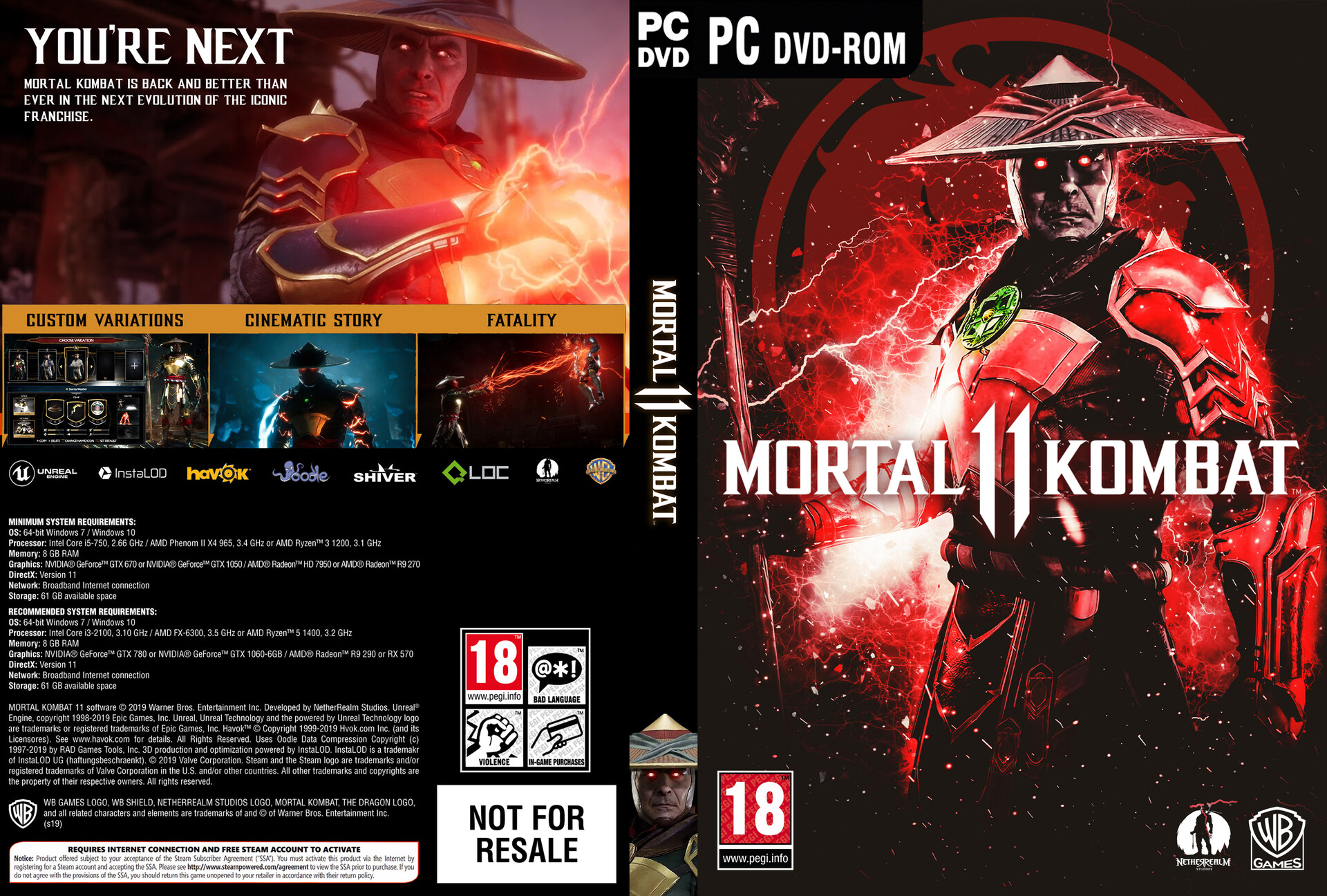 MDesign Digital Artwork Mortal Kombat 11 PC DVD Cover Raiden  MDesign Digital Artwork Mortal Kombat 11 PC DVD Cover Raiden