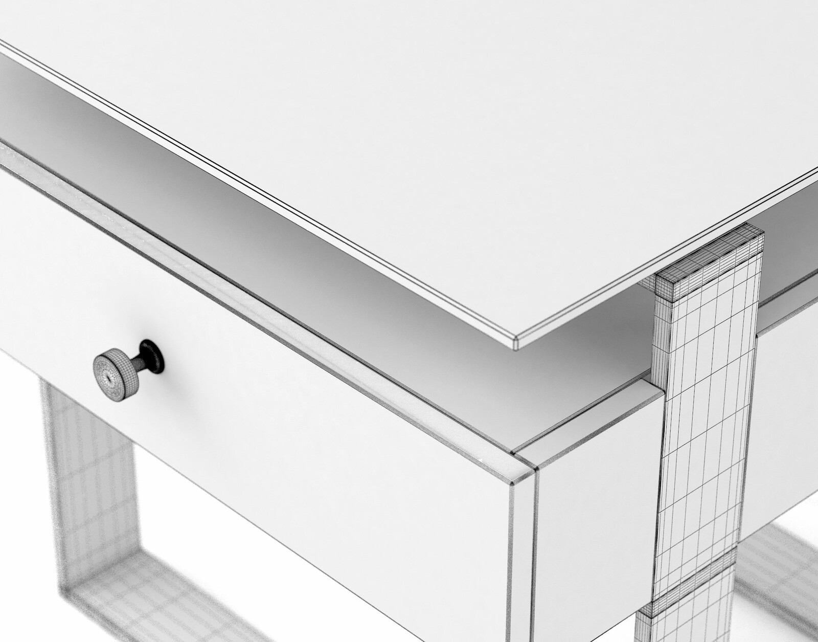 Wireframe rendering of the Volito End Table.
