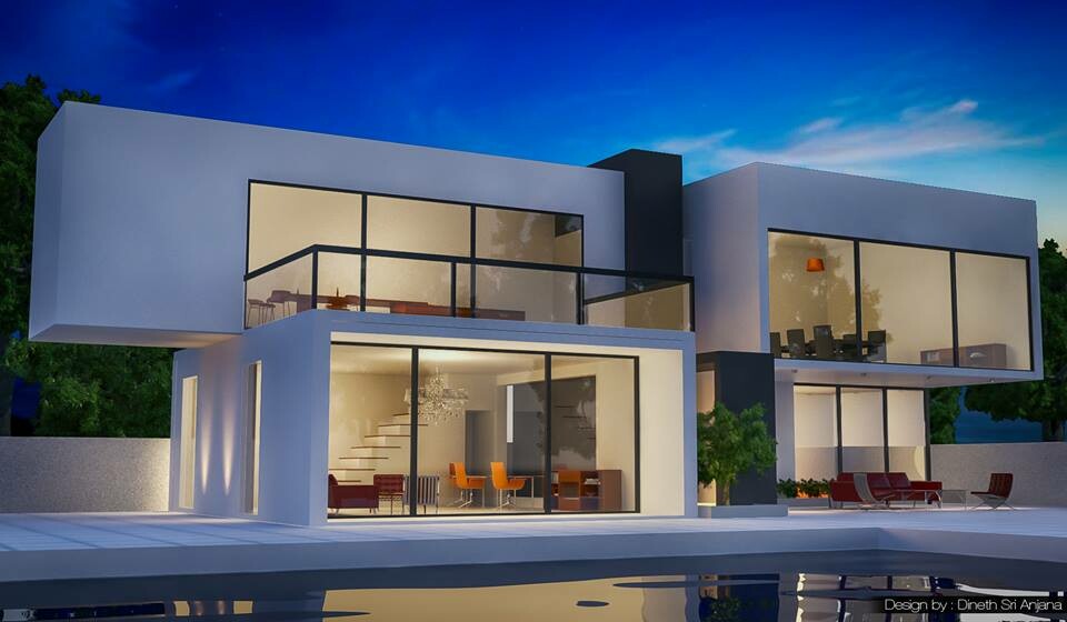 Dineth Sri Anjana Sri Lankan Modern House Exterior Rendering