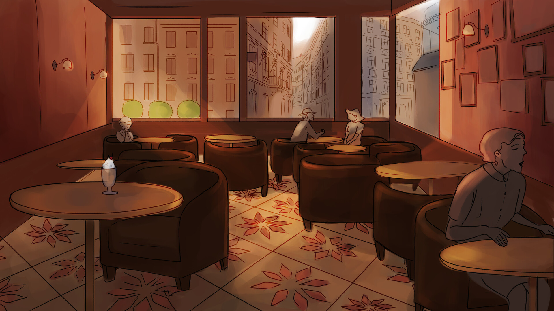 ArtStation - Cafe 1940: Background