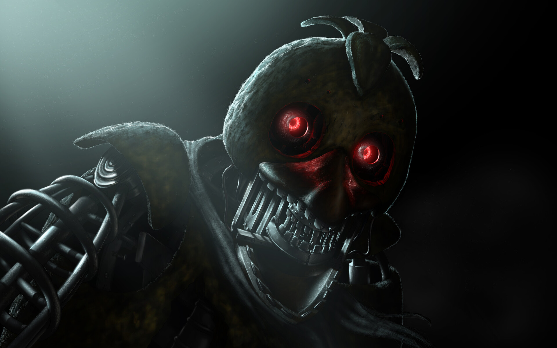 Artstation Chica Withered Animatronic Fnaf Fanart Adel Toth