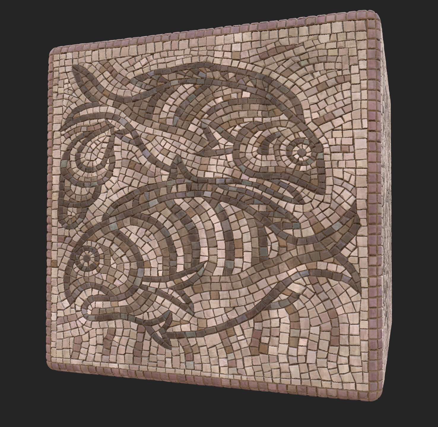 Roman Fish Mosaic Tile Hyukcheol Kwon, Fish Mosaic Tile