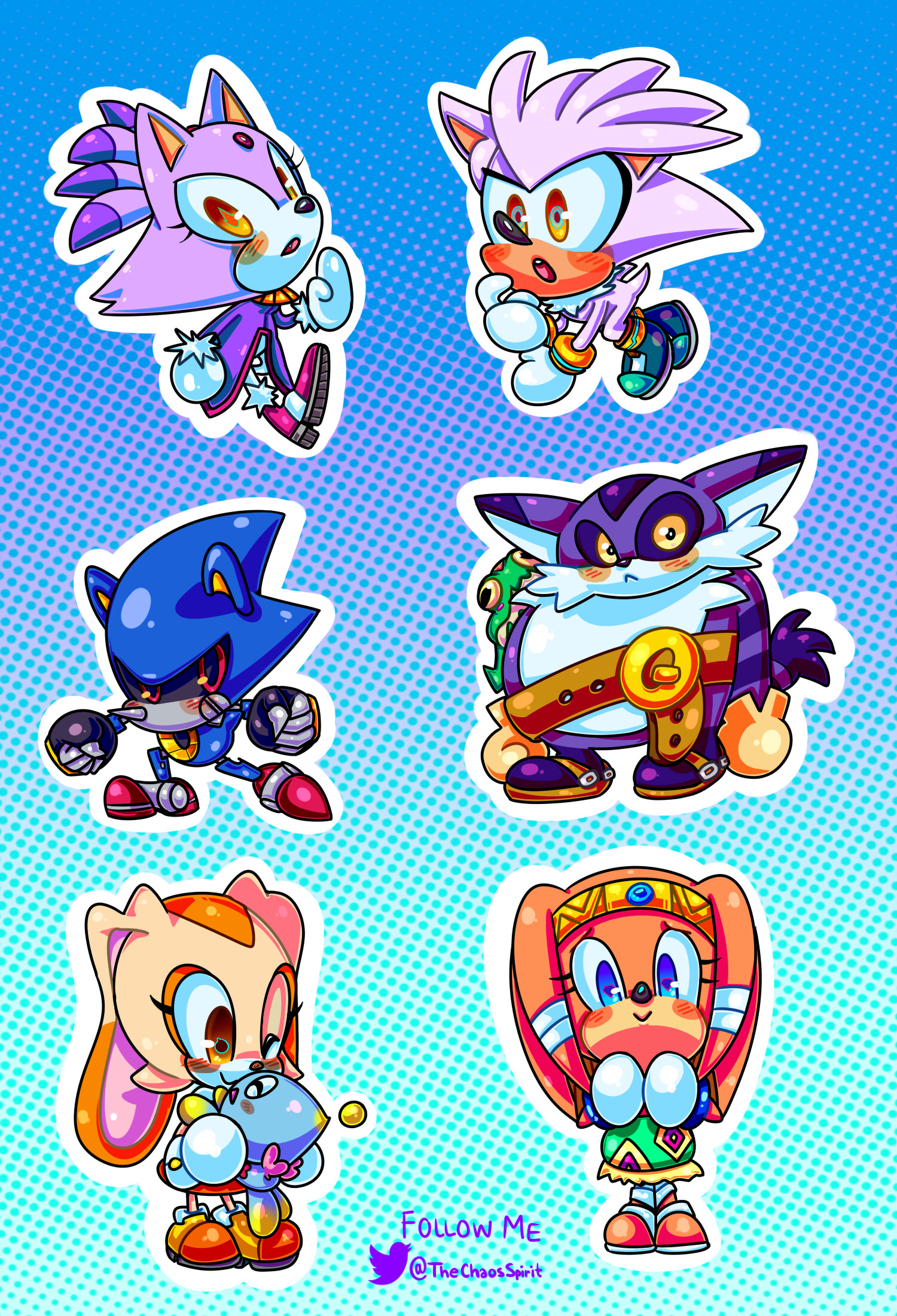 TheChaosSpirit - Sonic the hedgehog stickers, set 2