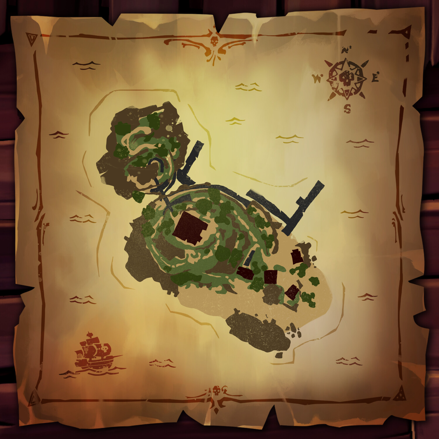 Карта сокровищ sea of thieves