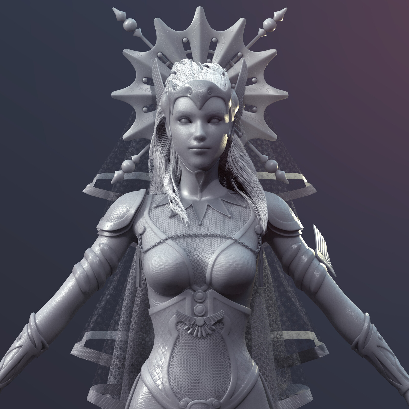 The Queen 3D CG Character. I modeled in Maya and Zbrush. textured in substance painter.