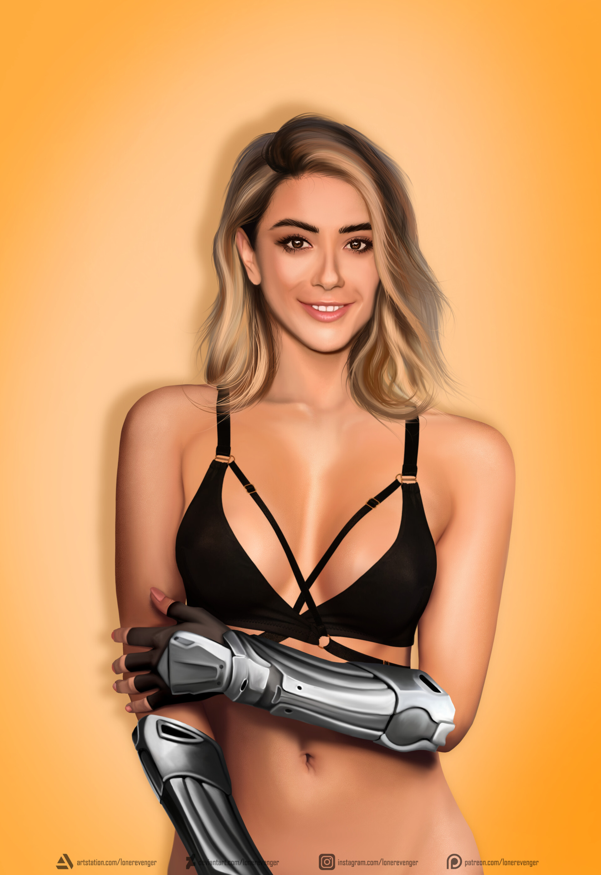 A commission artwork of Chloe Bennet played as Daisy Johnson in Agents of S...