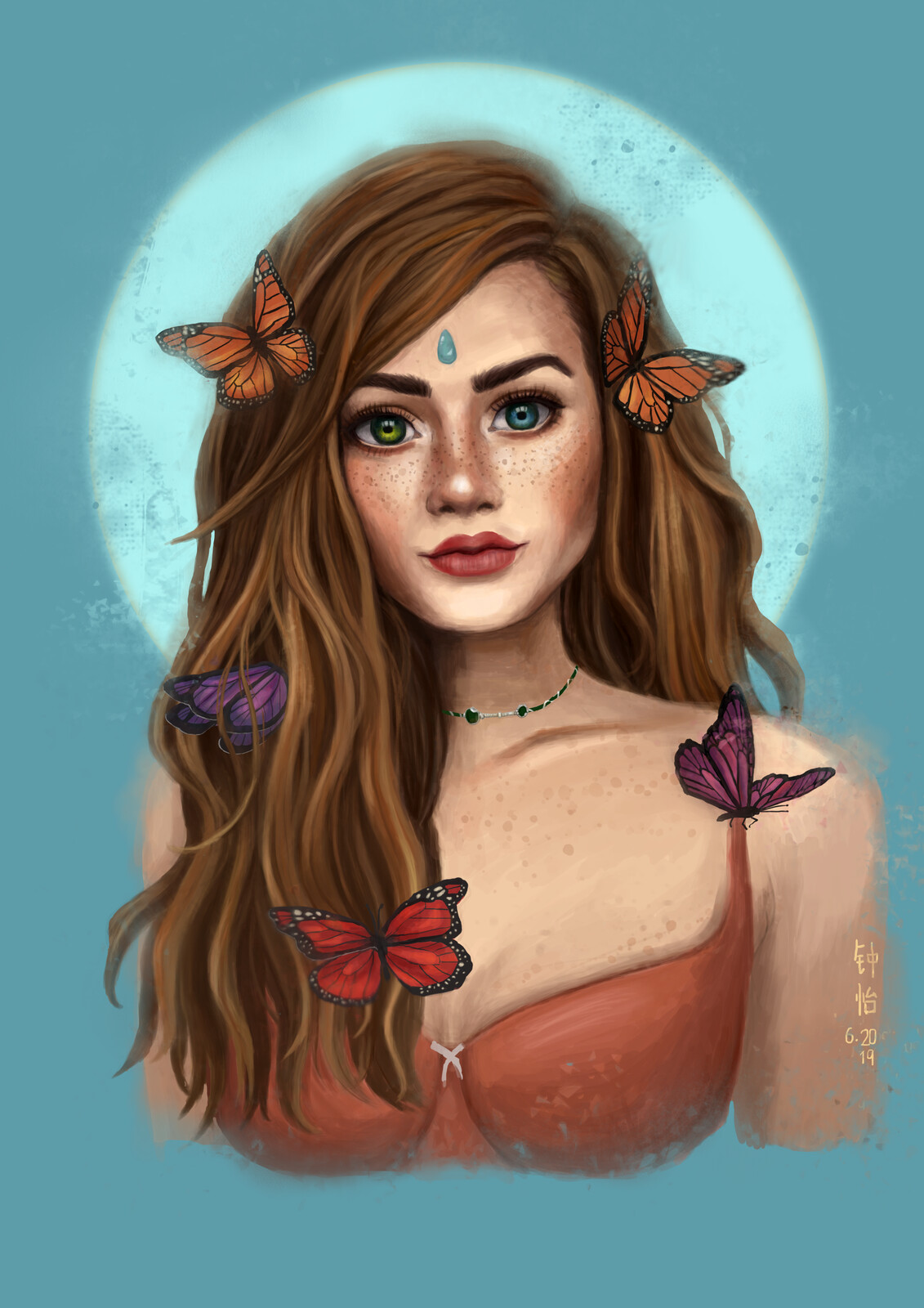 I haven't done a coloured portrait study in awhile. I am pretty happy with how this one came out