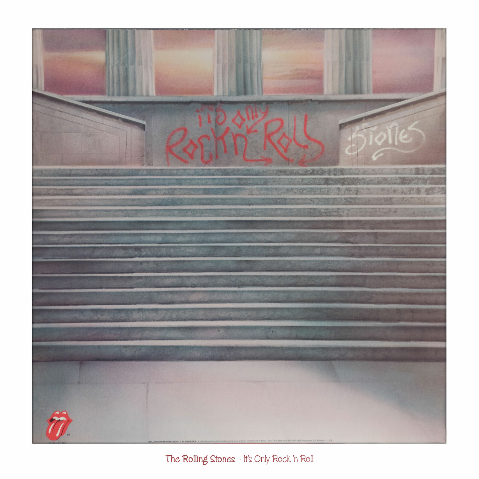 The Rolling Stones - It's Only Rock 'N' Roll, back album cover graffitti and promo