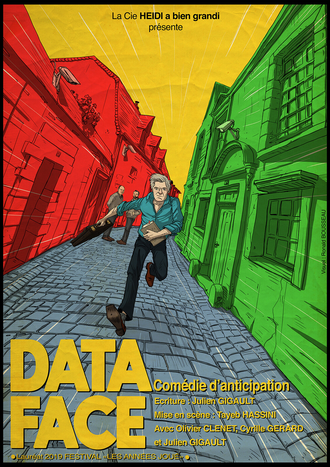 DATA FACE - Affiche Spectacle de rue. 
Cie "Heïdi a bien grandi".