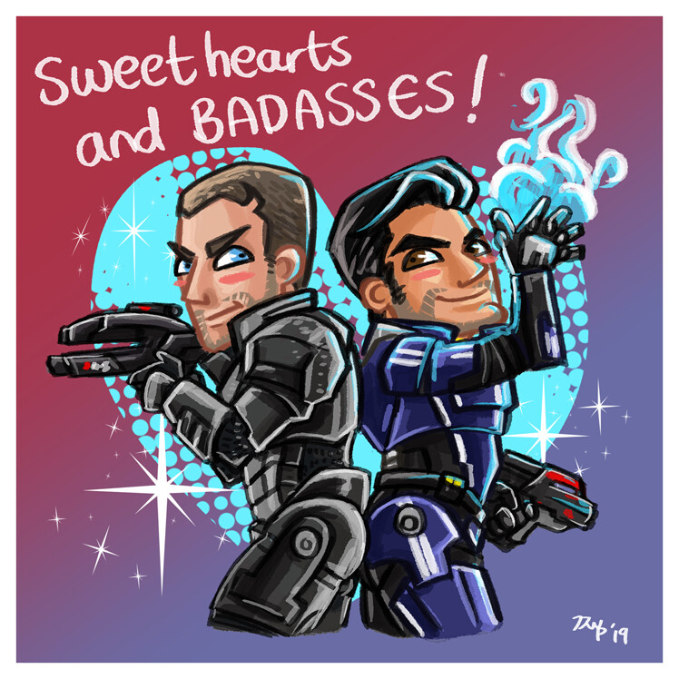 Commander Shepard and Kaidan Alenko, Mass Effect.