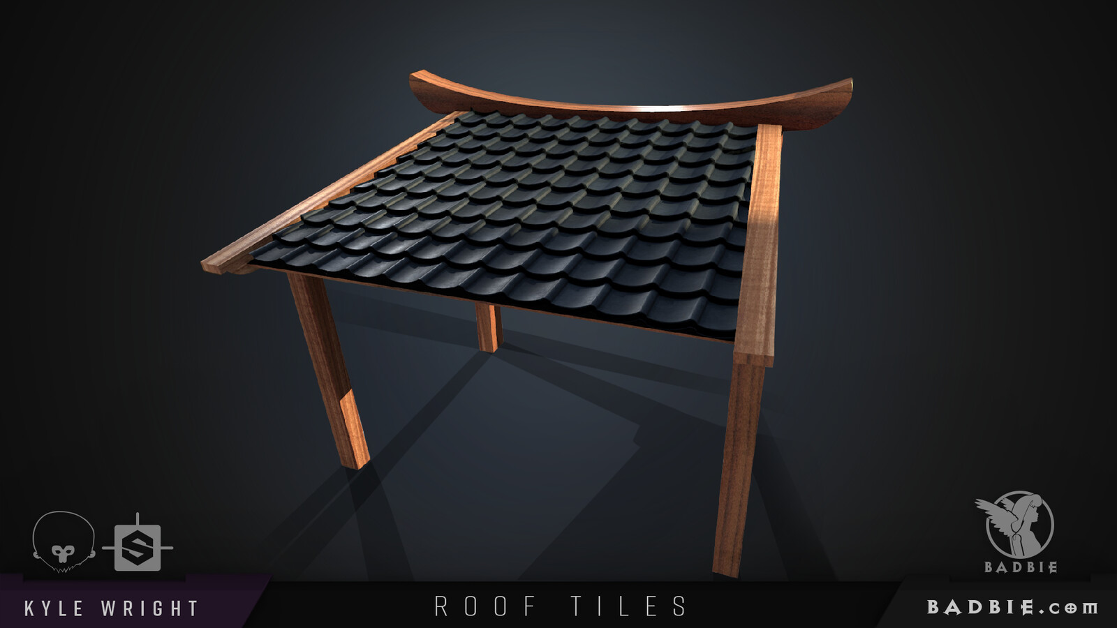 A small porch cover that has a high Polly plane on it. used the height of the substance to displace it.