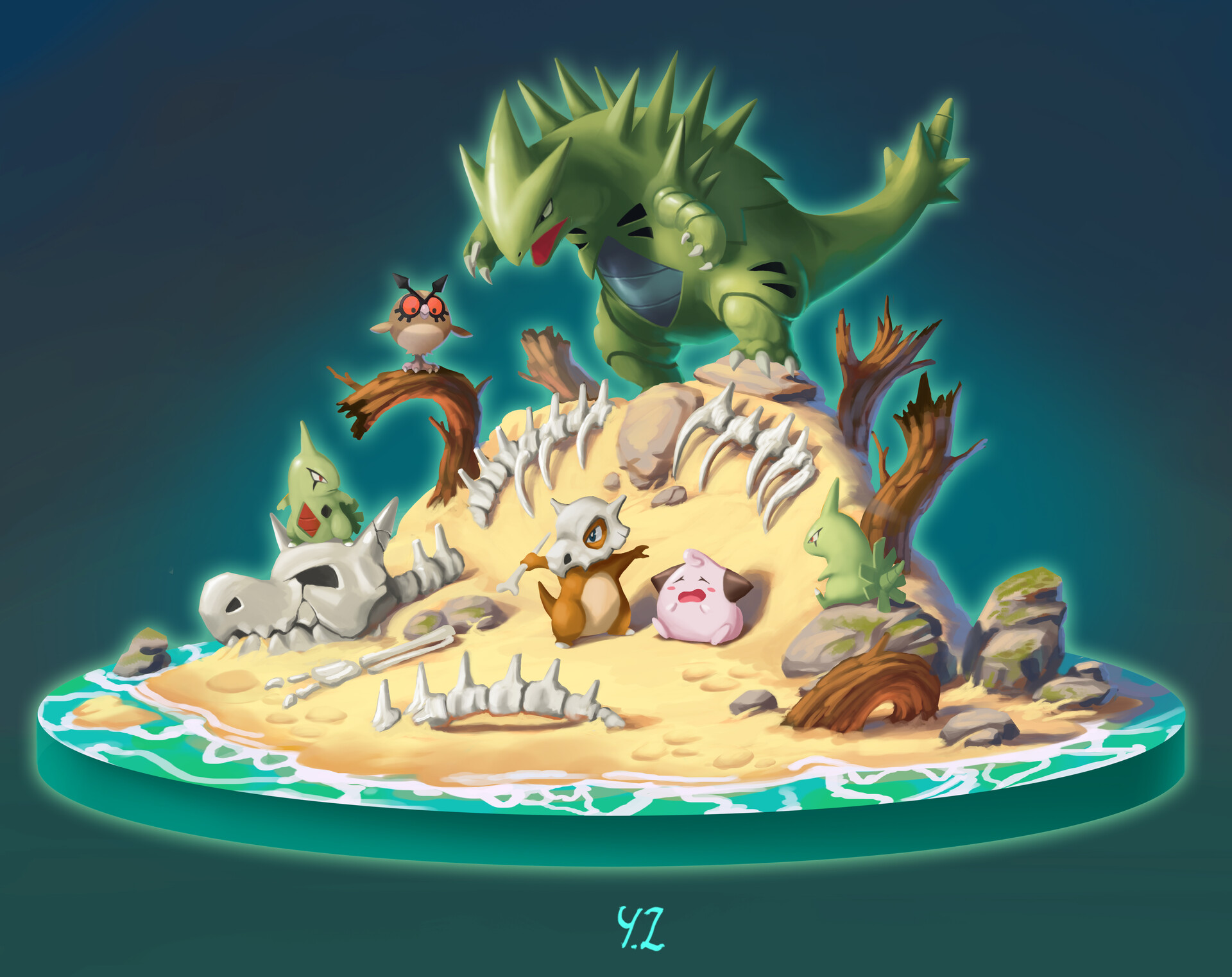 Yang Zhen - バンギラス Tyranitar——Fanart