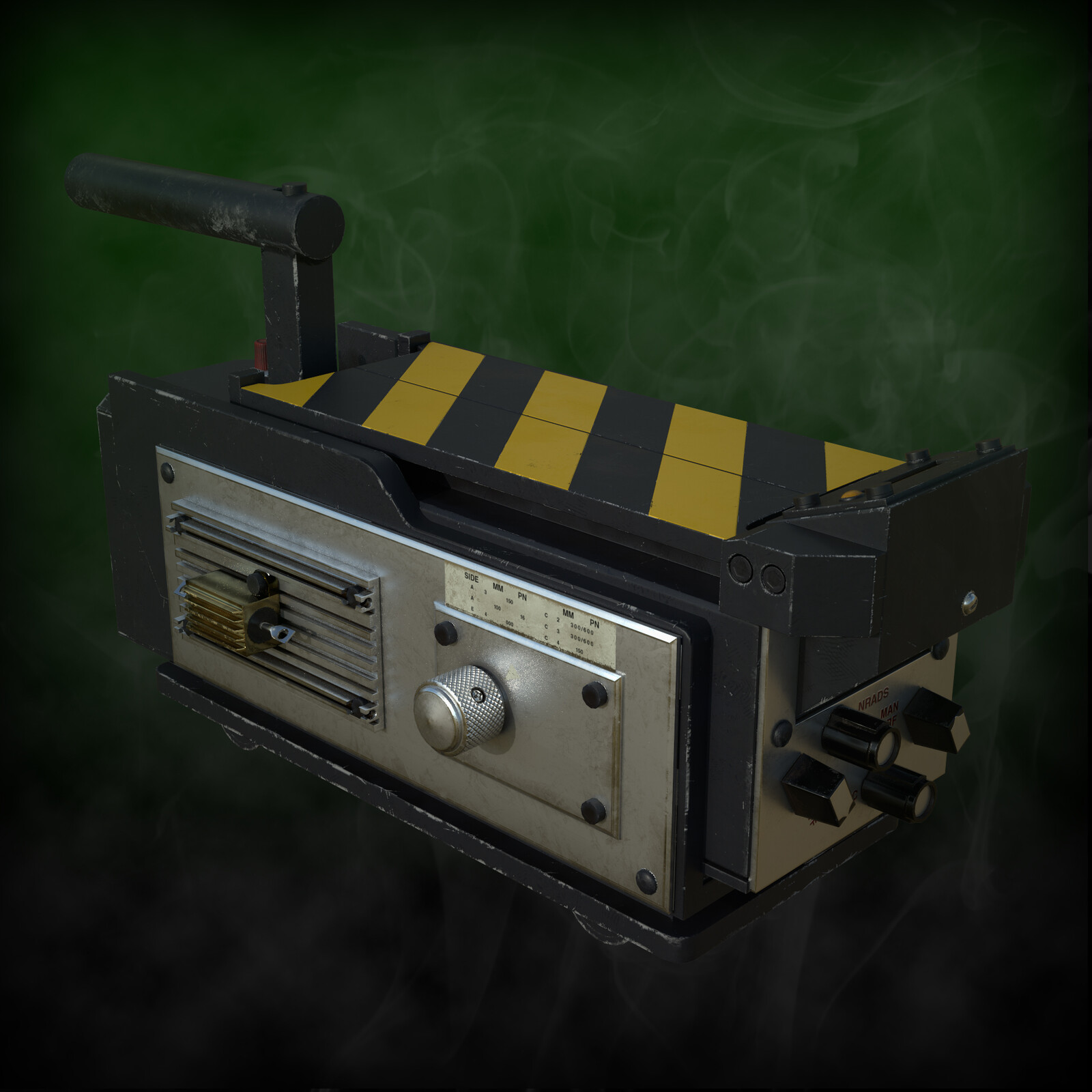 iRay render from Substance Painter of the complete Trap.