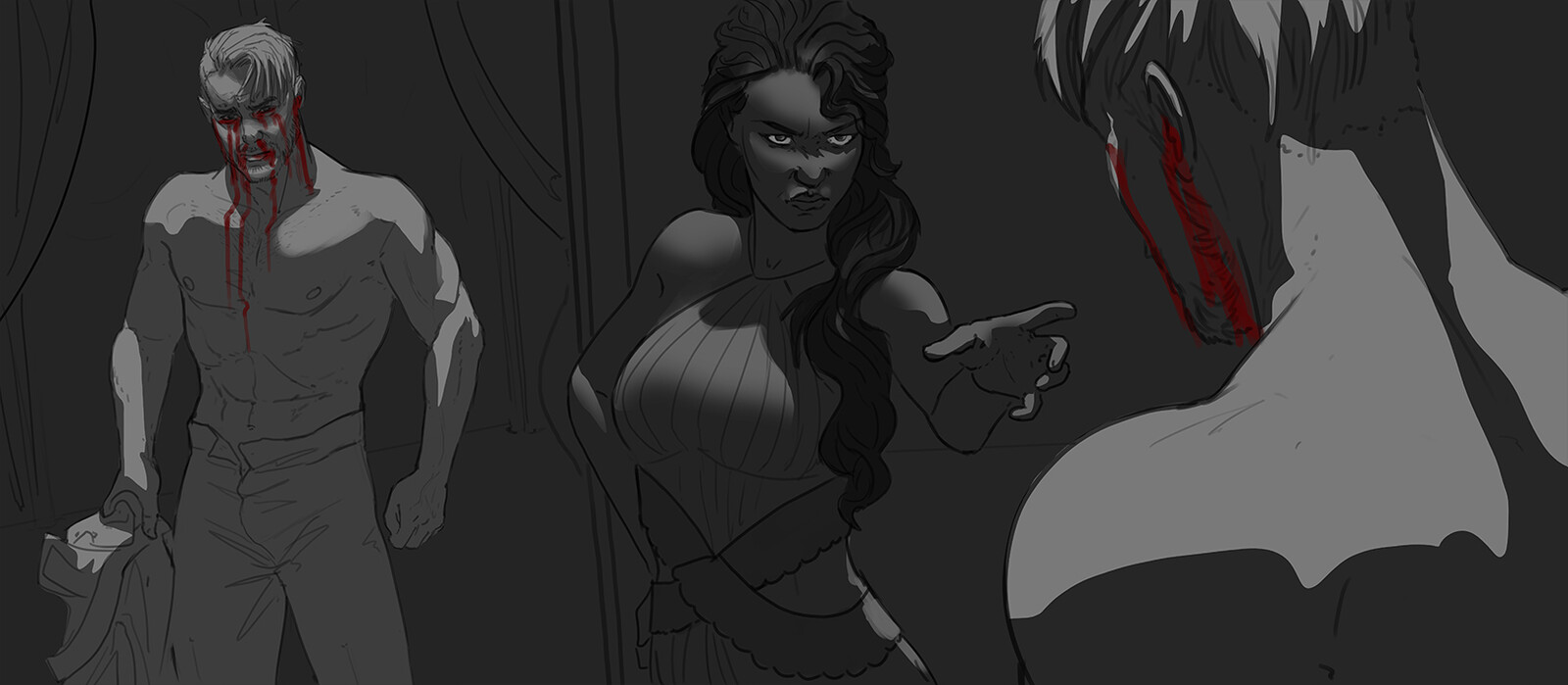 An old sketch I didn't like. Playing around with the idea of a mirror. 