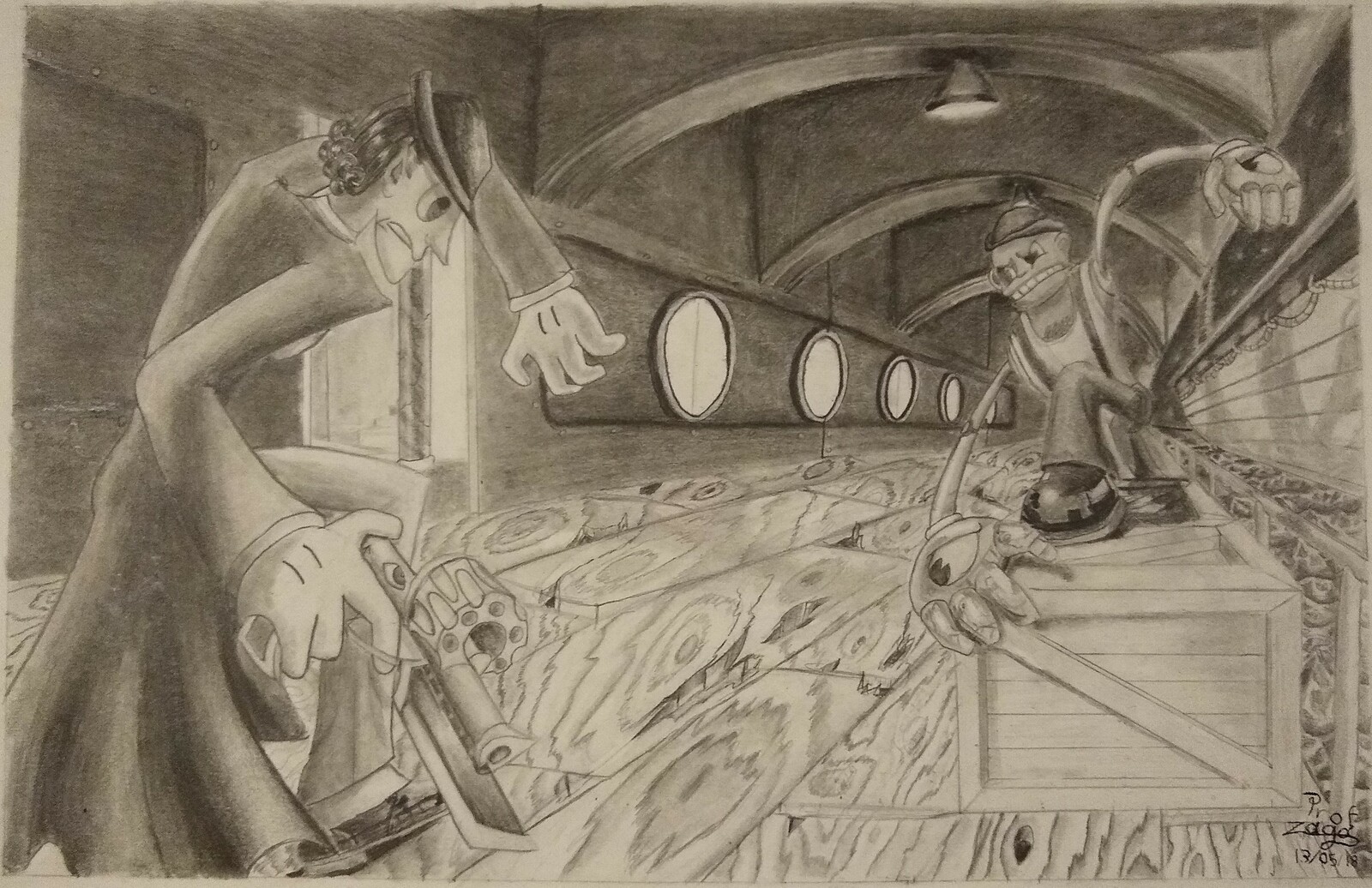 30's inspired cartoon scene 