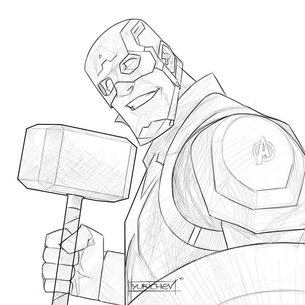 Evgeny Yurichev Captain America Avengers Endgame