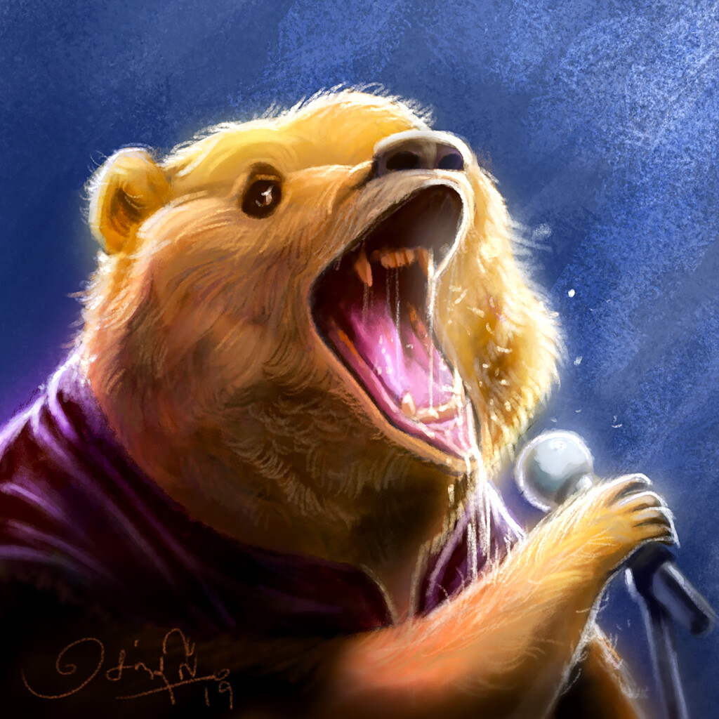animated singing bear