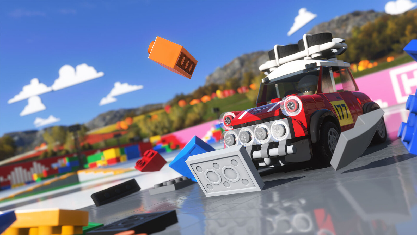 Smashing through piles of loose bricks in the "Super Mega Awesome Adventure Stunt Park" was a visual metaphor designed to remind of rattling through your own crate of LEGO, trying to find this one specific brick!