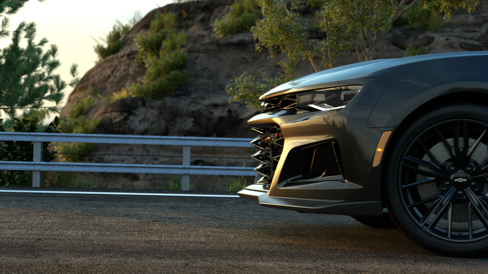 Chevrolet Camaro zl1 белая 1920x1080