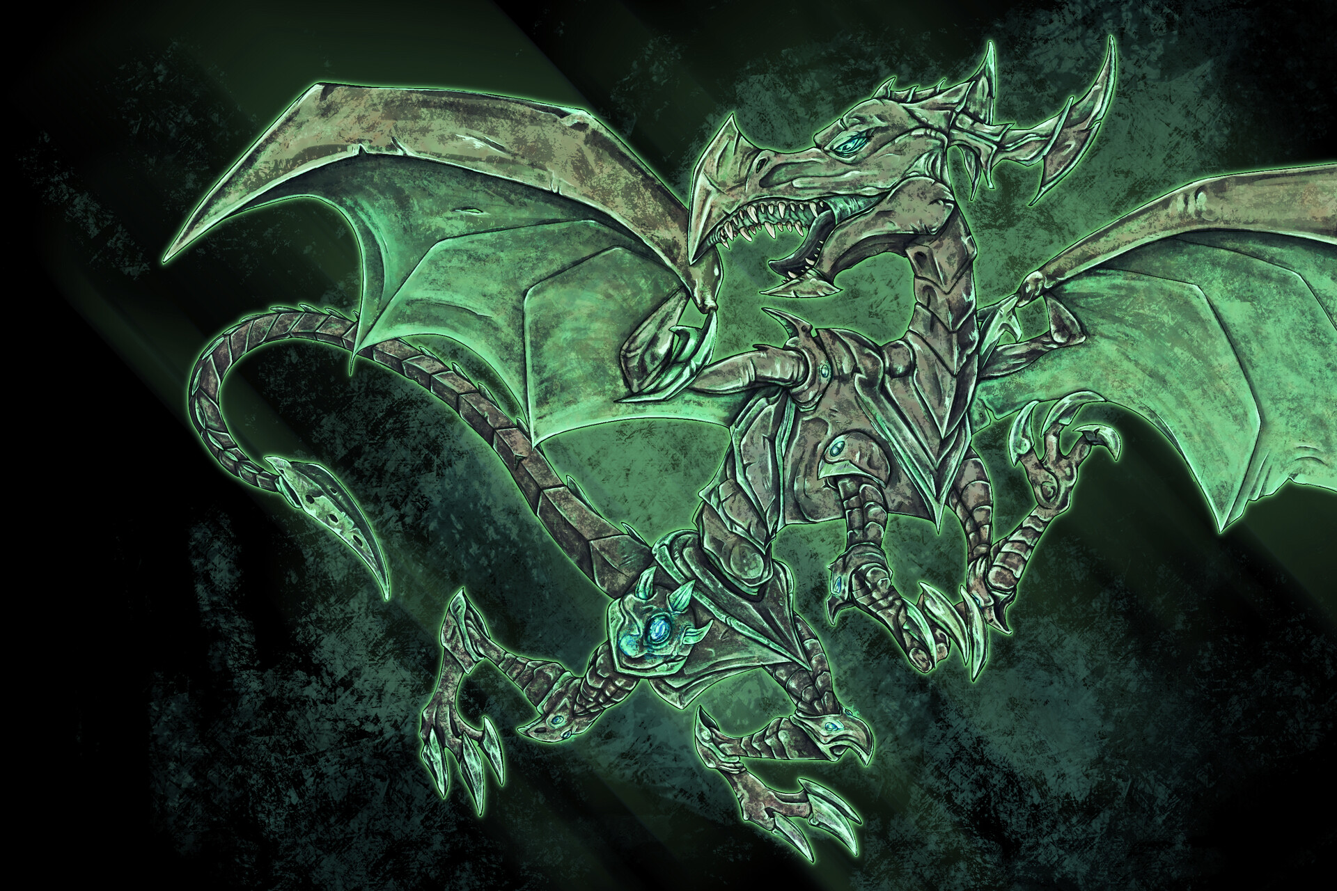 Seth DarkCrow - Green dragon, image size:1920x1280