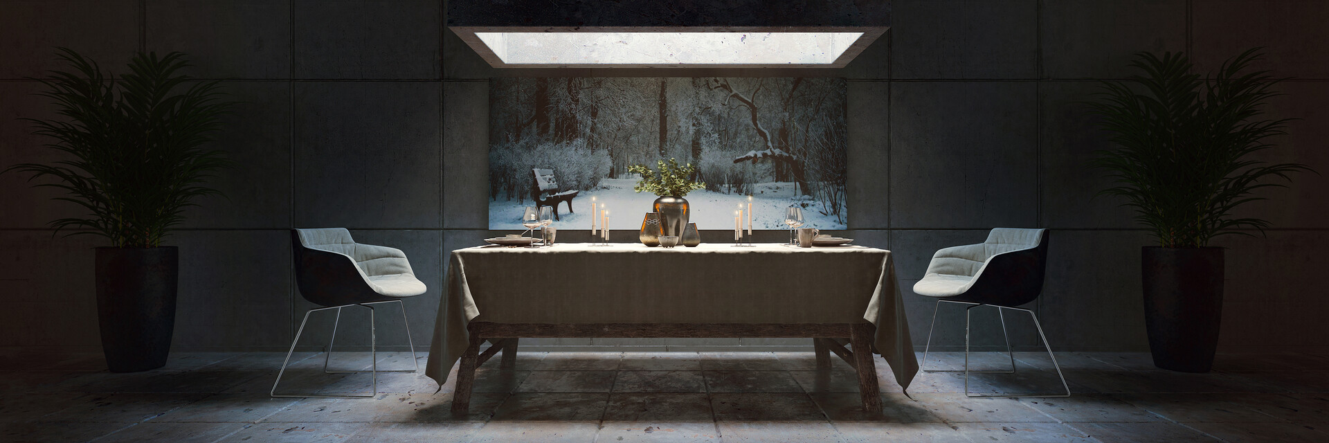 Artstation Dark Dining Room Nima Feyz