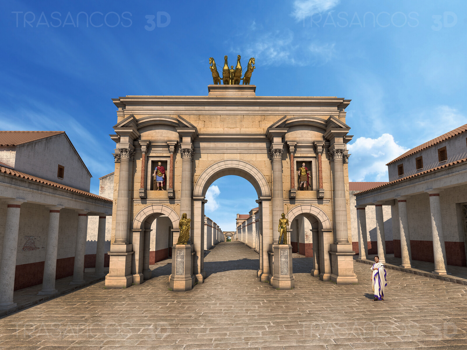 Reconstruciton of the Arc of Trajan in Timgad.
Modeled in collaboration with:
- Andrés Armesto